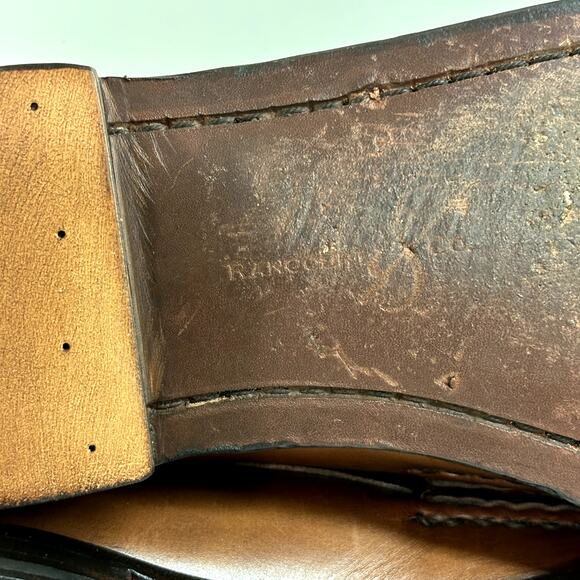 EXCELLENT Rancourt & Co. Horsebit Loafers UNWORN HEELS Tan Calf Handsewn USA 11 - Picture 11 of 12